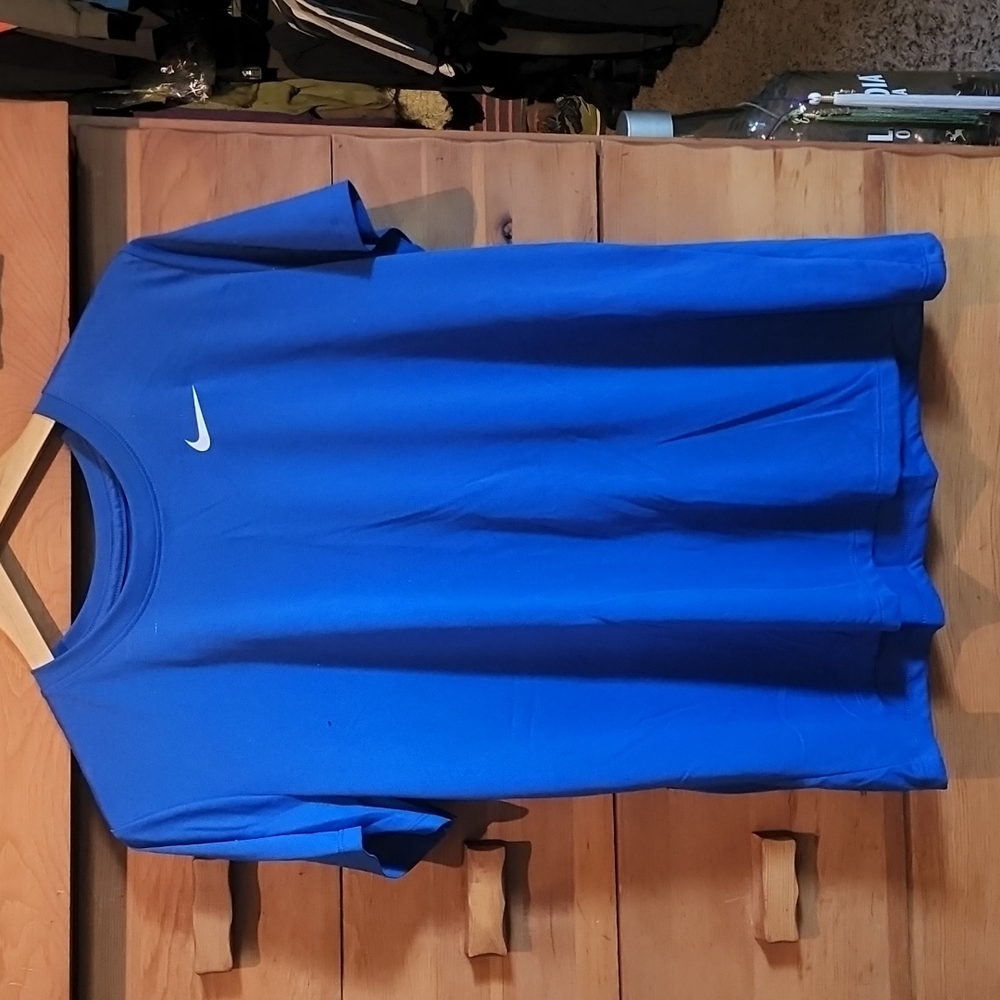 Nike: Dri-Fit Legend Training T-Shirt, Blue/White-swoosh, Men's Large